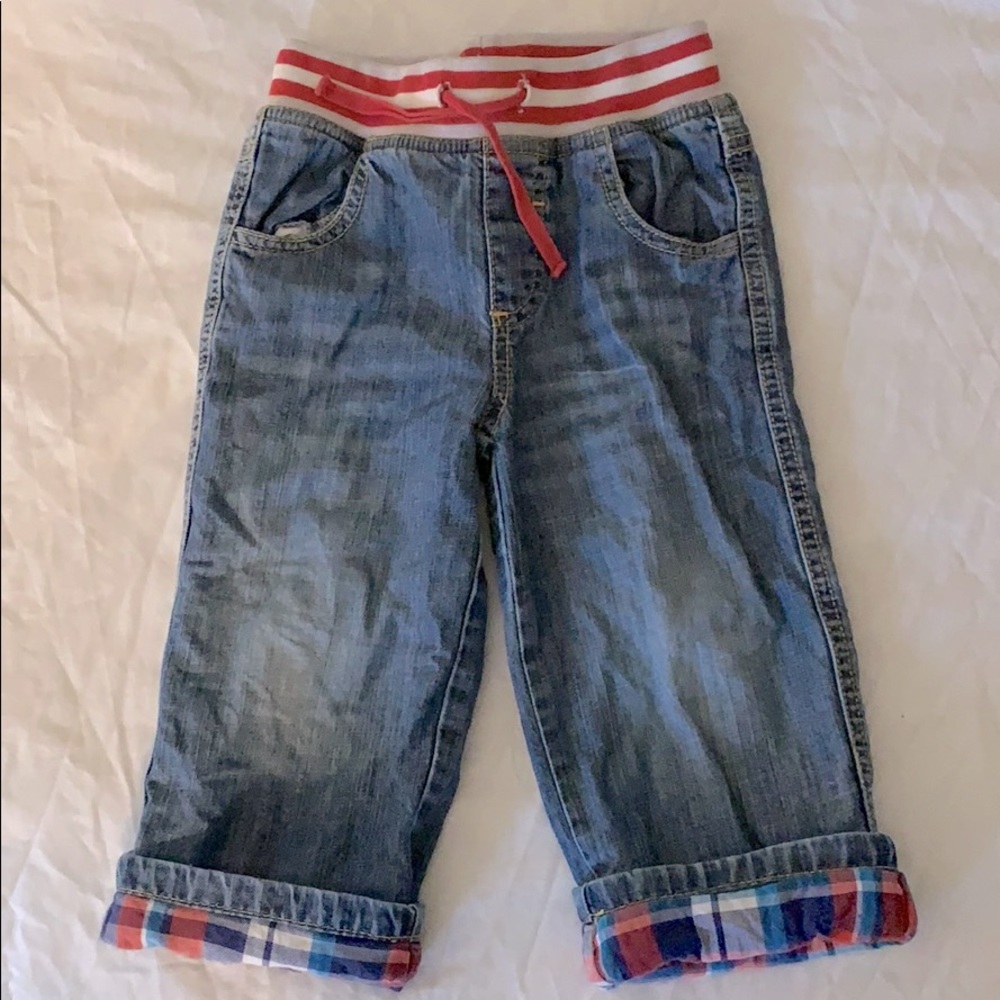 Mini Boden flannel detailed fully lined jeans